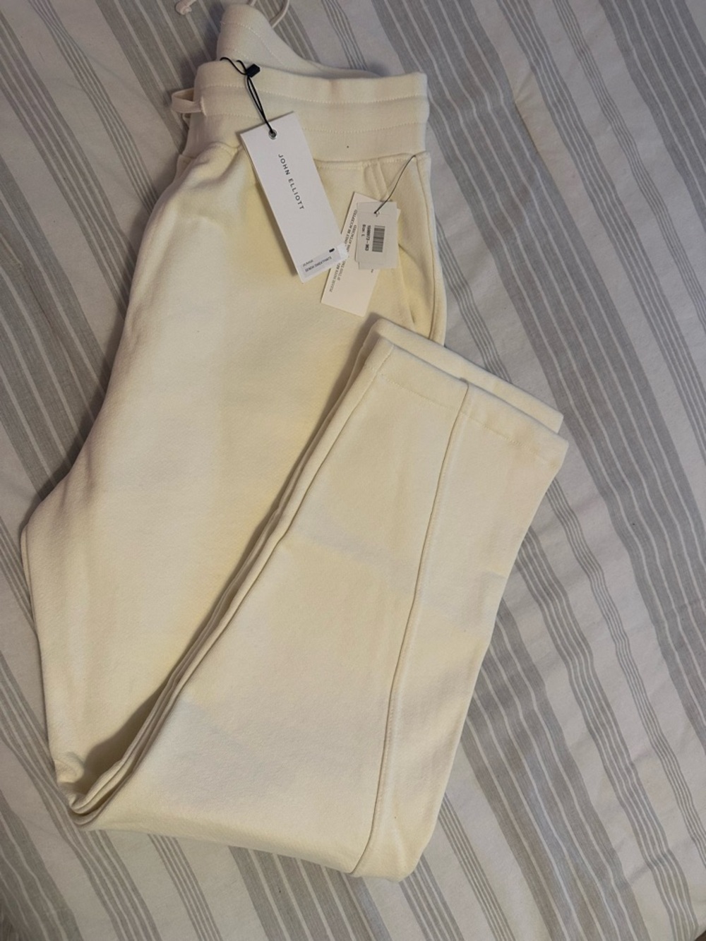 John Elliott Off-White Fleece Drawstring Sweatpants